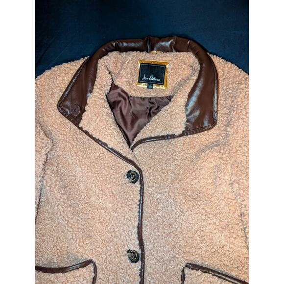 Sam Edelman Faux Shearling Mid length Coat Jacket Large - Picture 2 of 6